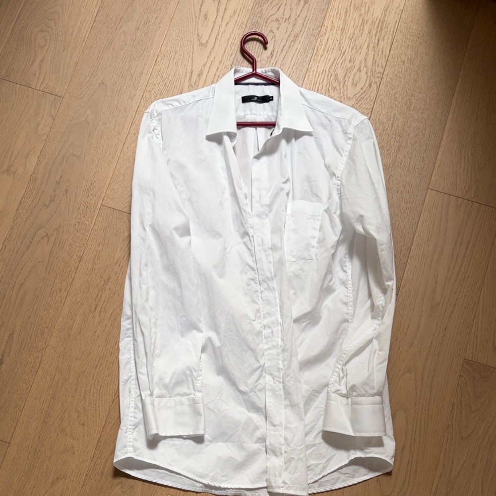 Men's White Dress Shirt - Classic Spread Collar